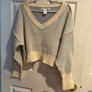 Altar’s state. Blue neck chenille sweater pullover. Medium.new with tags